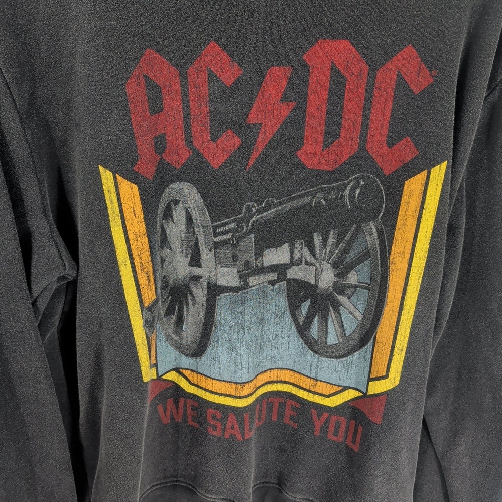 AC/DC 2003 We Salute You Music Rock Graphic Pullover Sweatshirt Black Size M - Picture 4 of 8